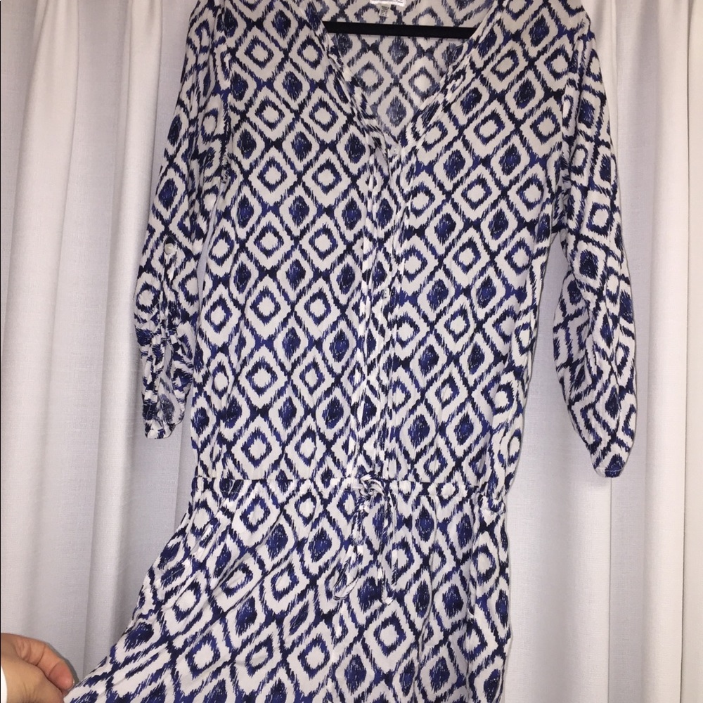 Women’s blue and white romper brand new
